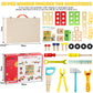 TONZE Kids Tool Set - 34 PCS Wooden Montessori Tools for 3-4 Year Olds, Educational STEM Toys, Red, Medium Size