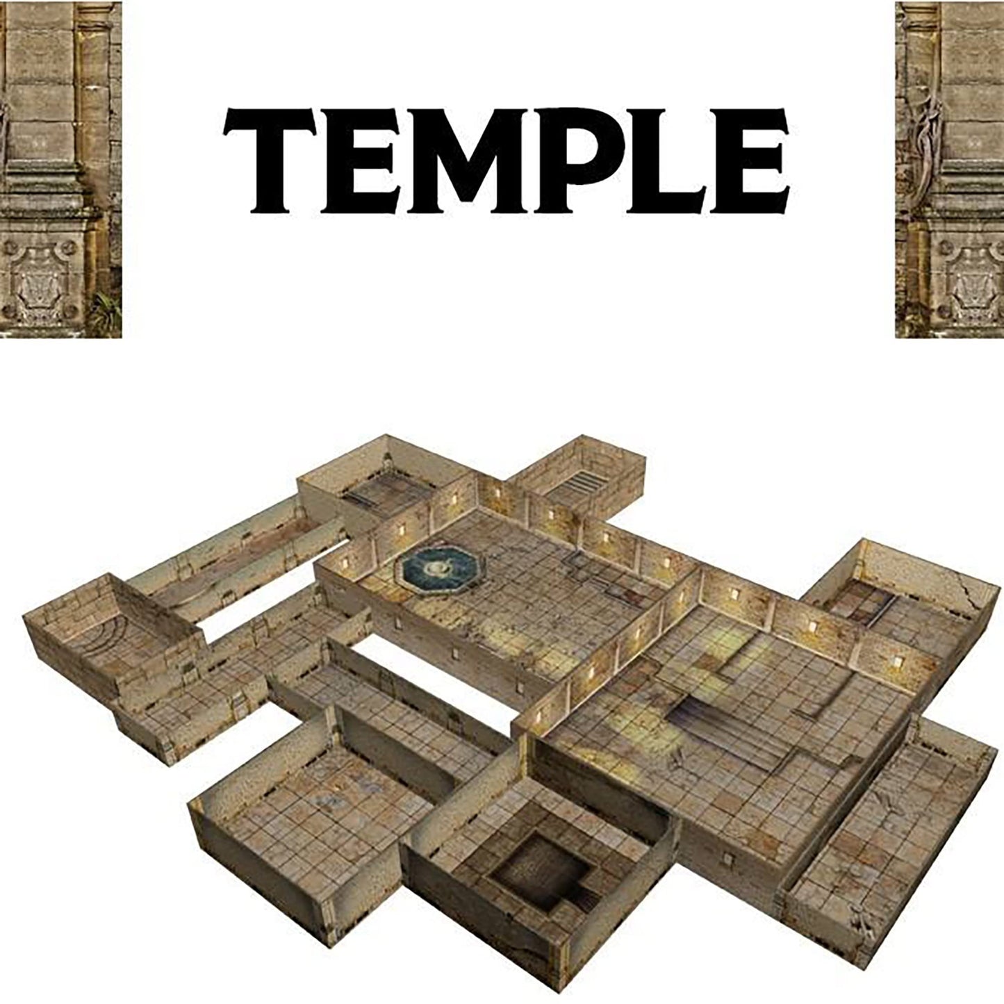 Gale Force Nine Tenfold Dungeon: The Temple - Modular Roleplaying Terrain Set & 5E Rpg Adventure (Gf9Tfd04)