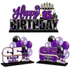 Lingteer Happy 65Th Birthday Purple Acrylic Table Topper Centerpieces Set - Cheers To 65 Years Old Birthday 65Th Bday Party Gift Decorations.