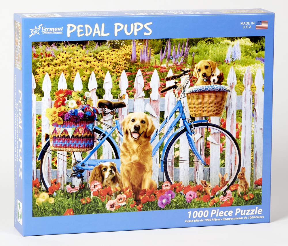 Vermont Christmas Company Pedal Pups Jigsaw Puzzle 1000 Piece