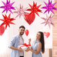 72 Pcs Pink Red Rose Gold Star Balloons, Big 26 Inch Explosion Starburst Foil Cone Balloons, Valentines Day Theme Balloons, 12 P