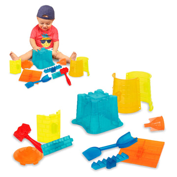 Battat - Sand Toys For Kids - 11Pc Sandcastle Building Kit With Molds And Shovel - Outdoor Sandbox Toys - Sand Castle Play Set -