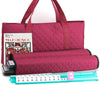 Mose Cafolo American Mahjong Game Set - Red (Burgundy) Quilted Soft Bag - 166 White Engraved Tiles  4 All-in-One Rack/Pushers Complete Western Mah-Jongg  Maj Jongg  Ma Jong Set