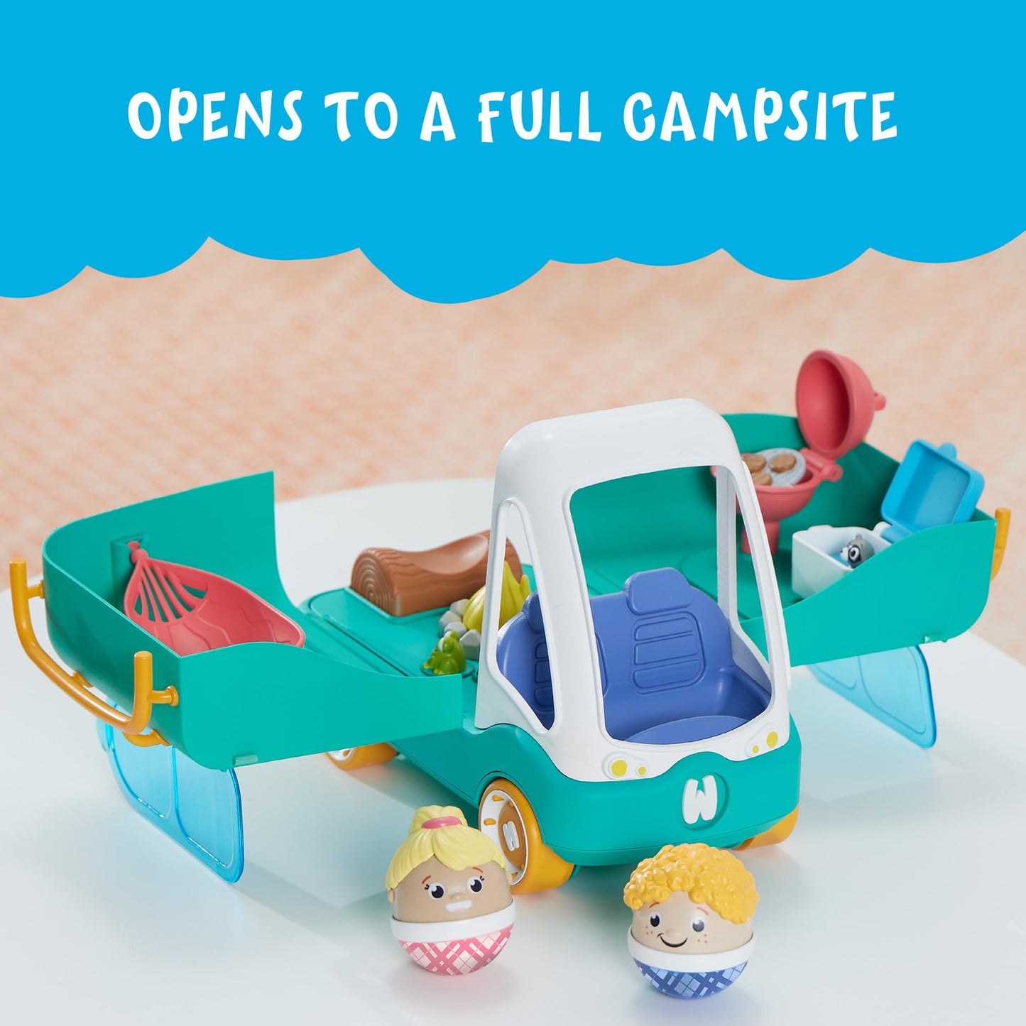 Playskool Weebles My Happy Camper - Preschool Toy with Lights & Sounds, Multi-Color, for Toddlers Ages 12 Months and Up, Model 23217
