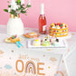 Tiamon 3 Pcs Boho 1st Birthday Tablecloth Decorations 108 x 54 Inch Plastic Rainbow Table Cover Little Miss Onederful Table Clot