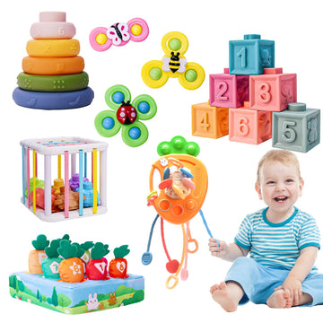 Baby Toys 6-12 Months, Montessori Toys For 1 Years Old, 6-In-1 Set Infant Toys With Sensory Toys, Spinner Toys For Babies, Baby