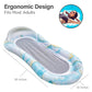 Pool Float Lounger For Adults, Mesh Bottom Inflatable Lounge Bed Recliner - Swimming Floaties For Lounging/Tanning, Blue Marble (By Galvanox Intl.)