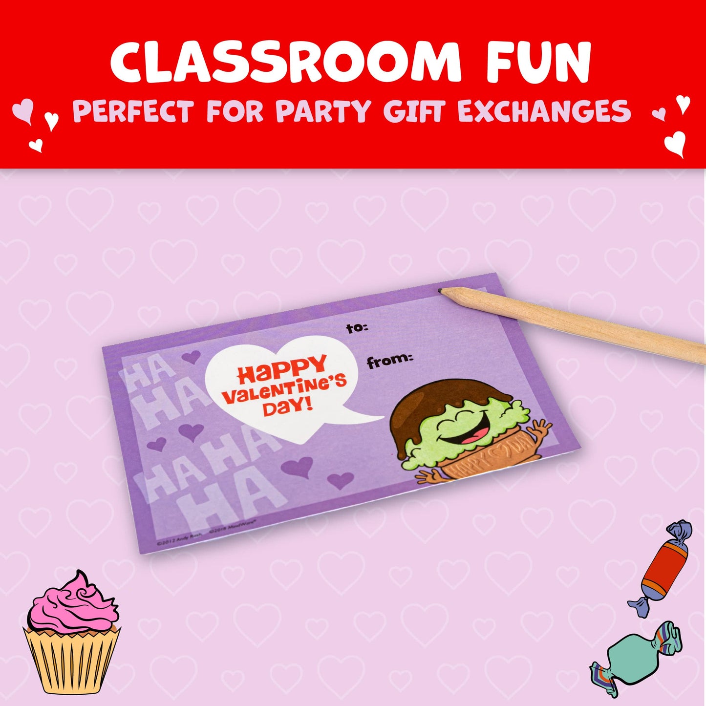 Peaceable Kingdom Valentines Cards for Kids, Set of 28 Scratch-off Jokes, Multicolor