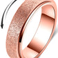 Anxiety Ring For Women Fidget Spinner Ring Fidget Toys Adults Titanium Stainless Steel Thumb Ring 6Mm Wide Rose Gold Size 6