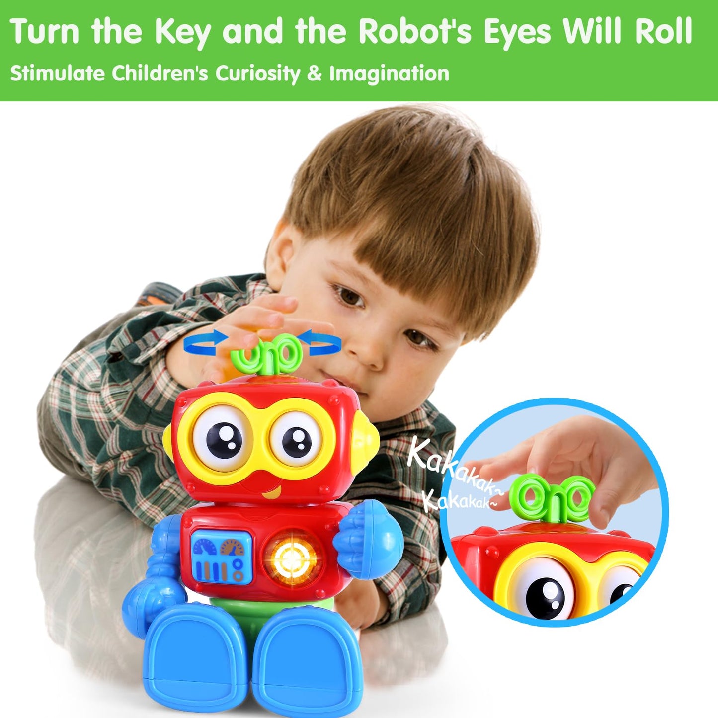 Wanonoo Robot Toys For 1 Year Old Boy 1St Birthday Gift One Year Old Musical Light Up Toys For Toddlers 1-3 Baby Boy Toys 12-18
