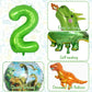 Dinosaur Balloons 2Nd Birthday Decorations, Dinosaur Birthday Party Decorations With Giant Inflatable Dino Balloons 40 Inch Helium Foil Mylar Number 2 Balloons For Dino Theme Birthday Party Decoration