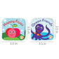 BabyBibi Floating Baby Bath Books - Waterproof, Mold-Free Toys, Small Size, Set of 2 (Fruits & Sea Animals)