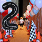 Toniful Race Car Black Balloons Car Birthday Party Supplies,40 Inch Giant Jumbo Helium Foil Mylar Big Number 2 Digital 2 Balloon