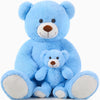 MorisMos Giant Teddy Bear Stuffed Animal, 39-Inch Blue Mommy & Baby Bear, Soft PP Cotton for Baby Shower, Valentine's, Christmas