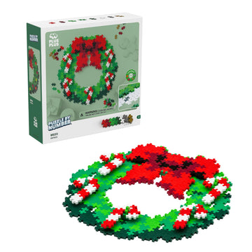 Plus Plus Puzzle By Number, 500 Piece Mini Interlocking Hashtag Color Blocks, 3D Pixel Art Kit For Kids - Christmas Wreath