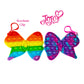 Ralme Nickelodeon Jojo Siwa Popper Fidget Toy Pack - Pop Its Bubble Poppers For Kids With Keychains, Set Of 2, Rainbow & Purple