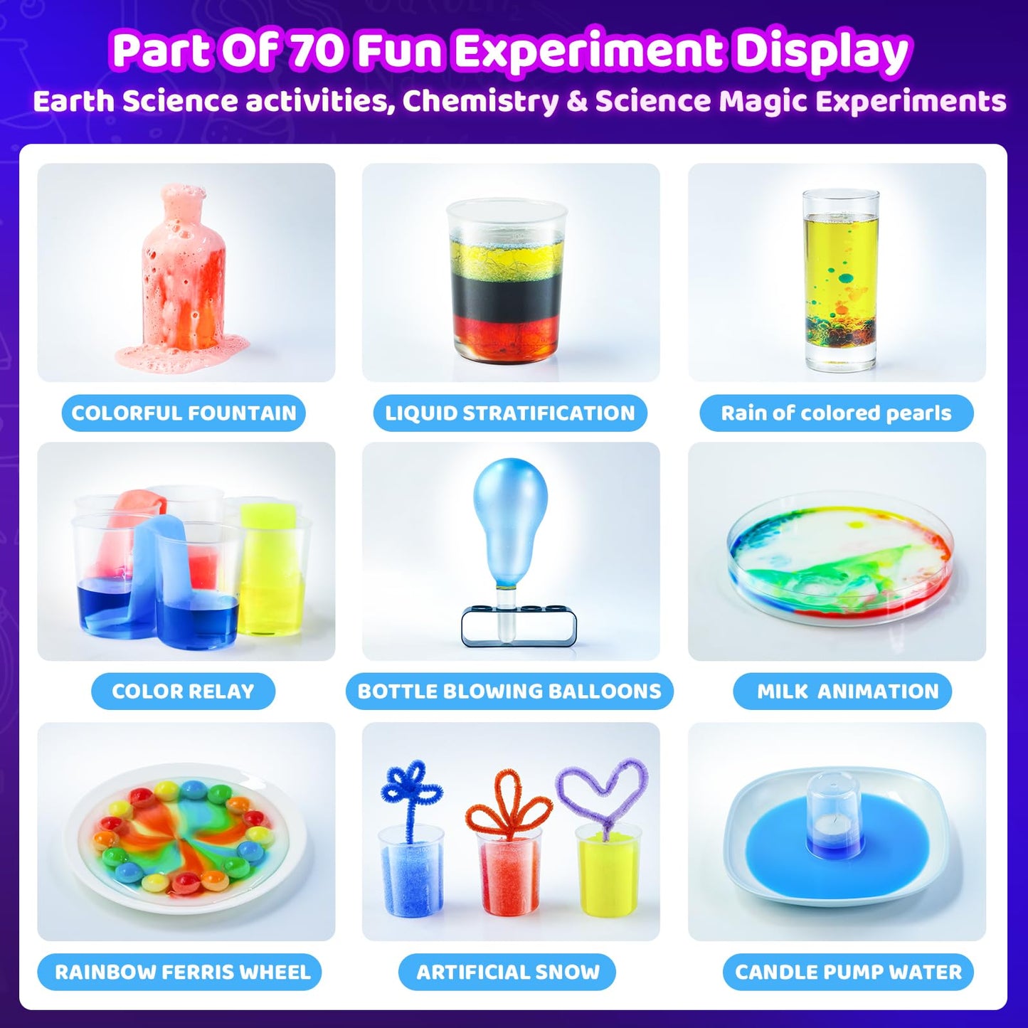 Science Kits For Kids - 70 Experiments Science Kit For Kids Age 6-12 Year Old, Stem Educational Science Toys Gifts For Girls Boy