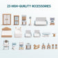 Robotime Dollhouse Furniture, Wooden Doll House Furniture Set, 23 Pcs Doll House Accessories And Furniture, Dollhouse Furniture