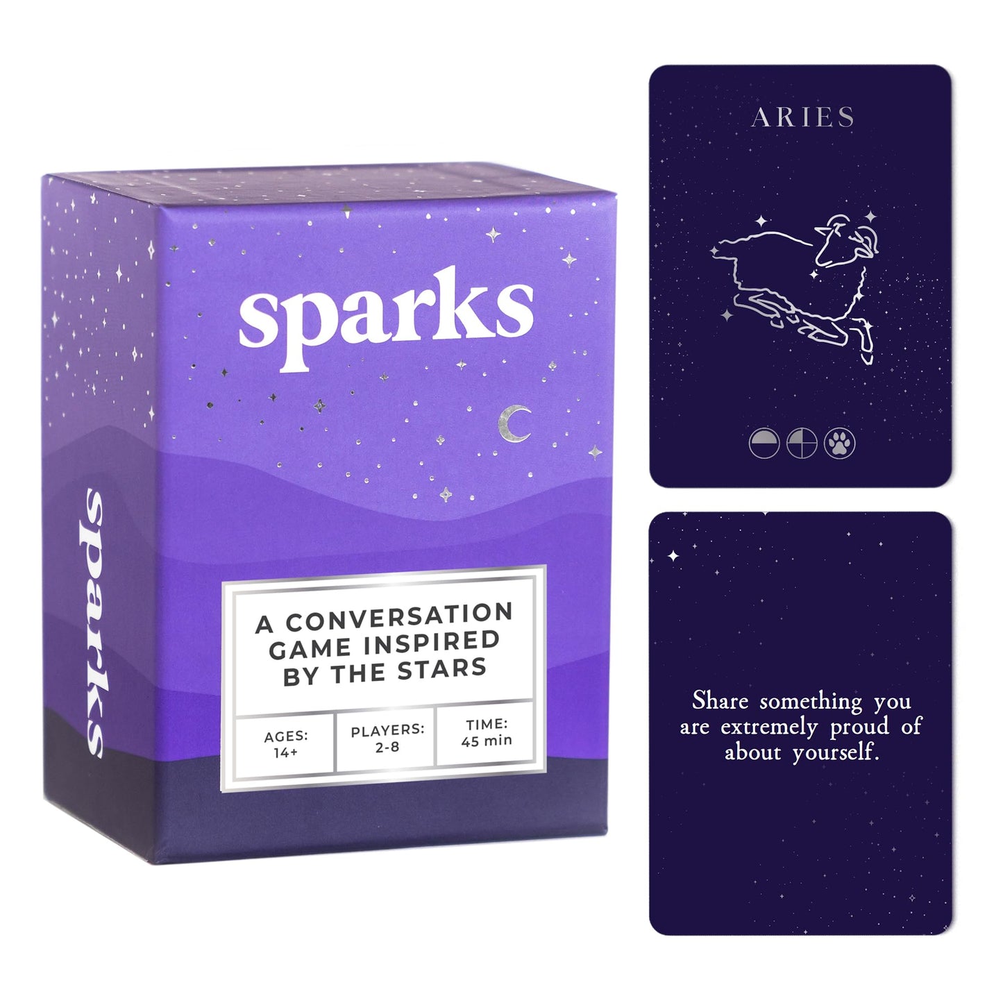 Rabble Sparks Conversation Game for 2-8 Players - Multicolor Card Game for Couples, Friends, and Family, Made of Paper