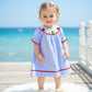 Toddler Girl Back To School Clothes Embroidery Smocked Dress Doll Collar Sundress First Day Of Pre Kindergarten Outfit (Plaid Ab