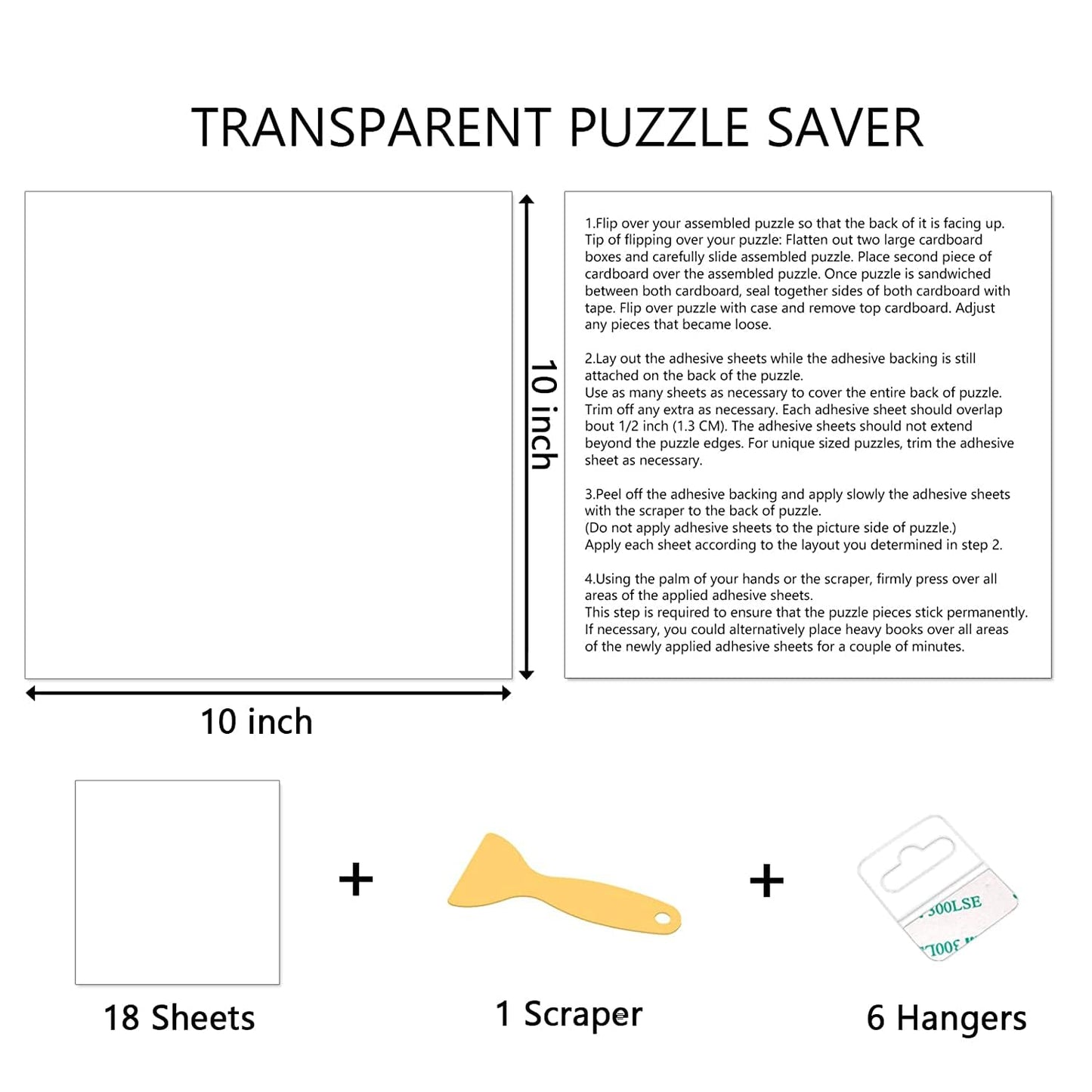 Preserve 4 X 1000 Puzzle Saver Glue Sheets 24 Pack - Quick Stick Adhesive For Puzzles, Easy Application, Mess-Free Framing, Comp