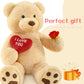 BENINY Giant Teddy Bear 36" - Brown Fluffy Stuffed Animal with "I Love You" Embroidery - Perfect for Valentine's Day Gifts