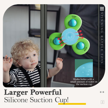 Alasou 3Pcs Suction Cup Spinner Toys For 1 Year Old Boy Girl|Spinning Top Baby Toys 12 18 Months|1 2 Year Old Boy Birthday Gift|Baby Bath Toys For Kids Ages 1-3|Sensory Toys For Toddlers 1-3