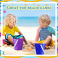Sratte Beach Sand Buckets and Shovels Sets for Boys Girls, Plastic Beach Pails Sand Toys for Summer Pool Party Favors