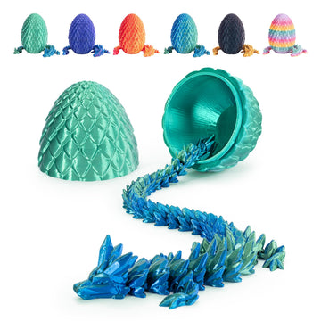 Mydethun 3D Printed Dragon Egg with Dragon Inside - Unique Executive Toy for Office Decor and Kids' Concentration; Green Egg