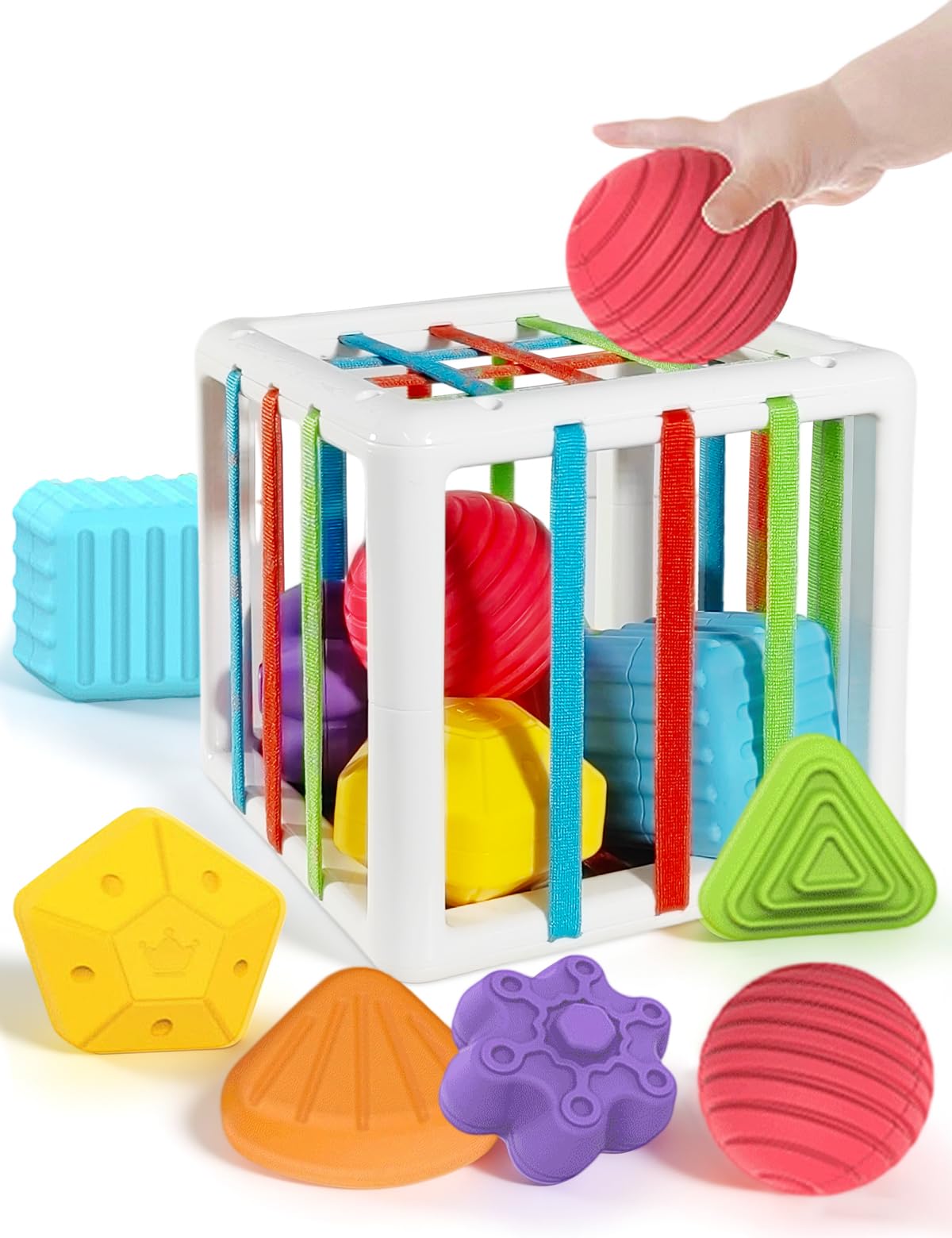 BLCXTOYZ Montessori Toys for 1 Year Old  6 Pc Shape Sorter Activity Cube