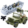 Hhohio World War 2 Landing Craft Building Toys Ww2 Military Vehicle Brick Set, Wwii Army Warship Boat Model Block With 4 Soldier