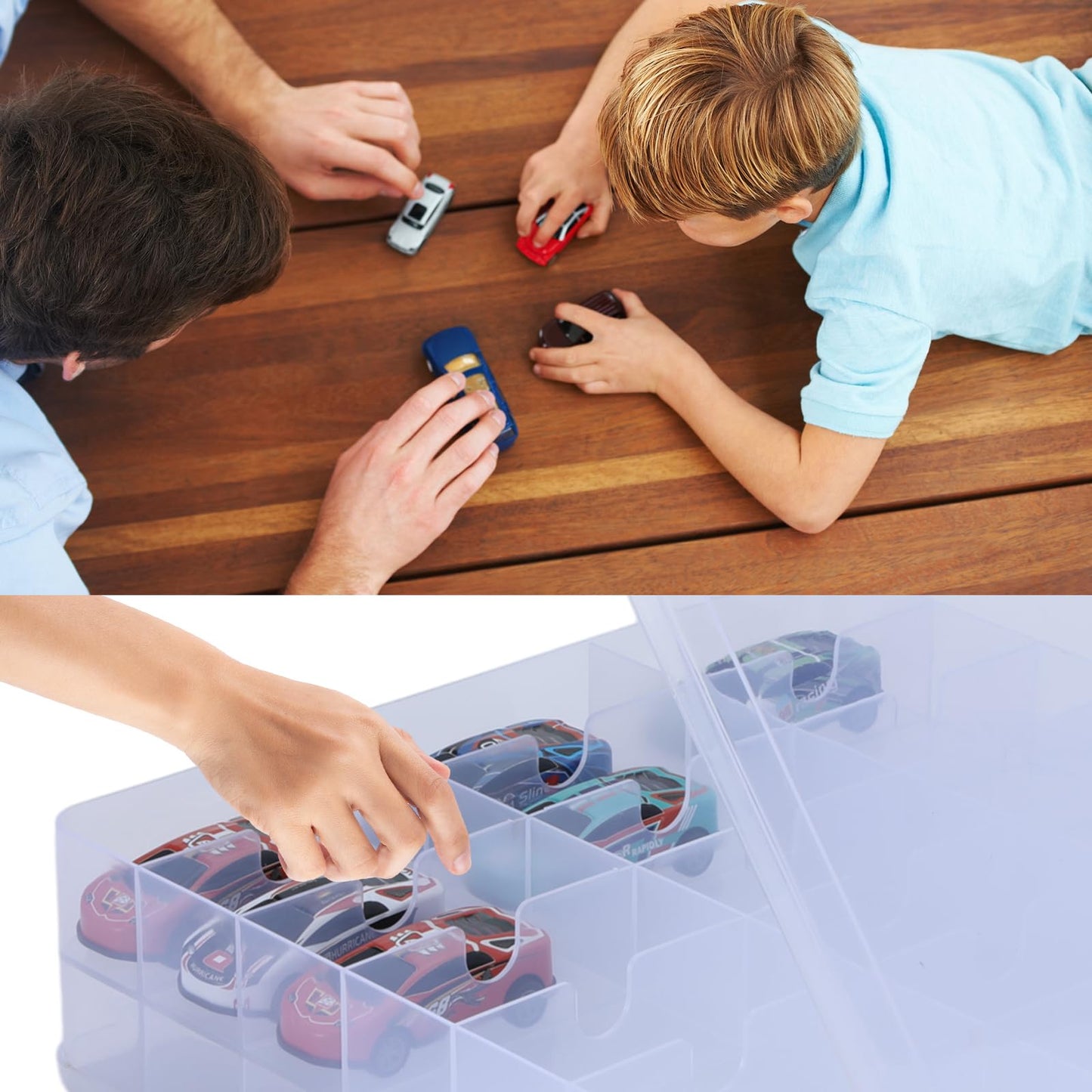 Heiilan Toy Car Storage Organizer Case For Hot Wheels Car - Double Sided Display Carrying Container Holder For Matchbox Cars, Lo