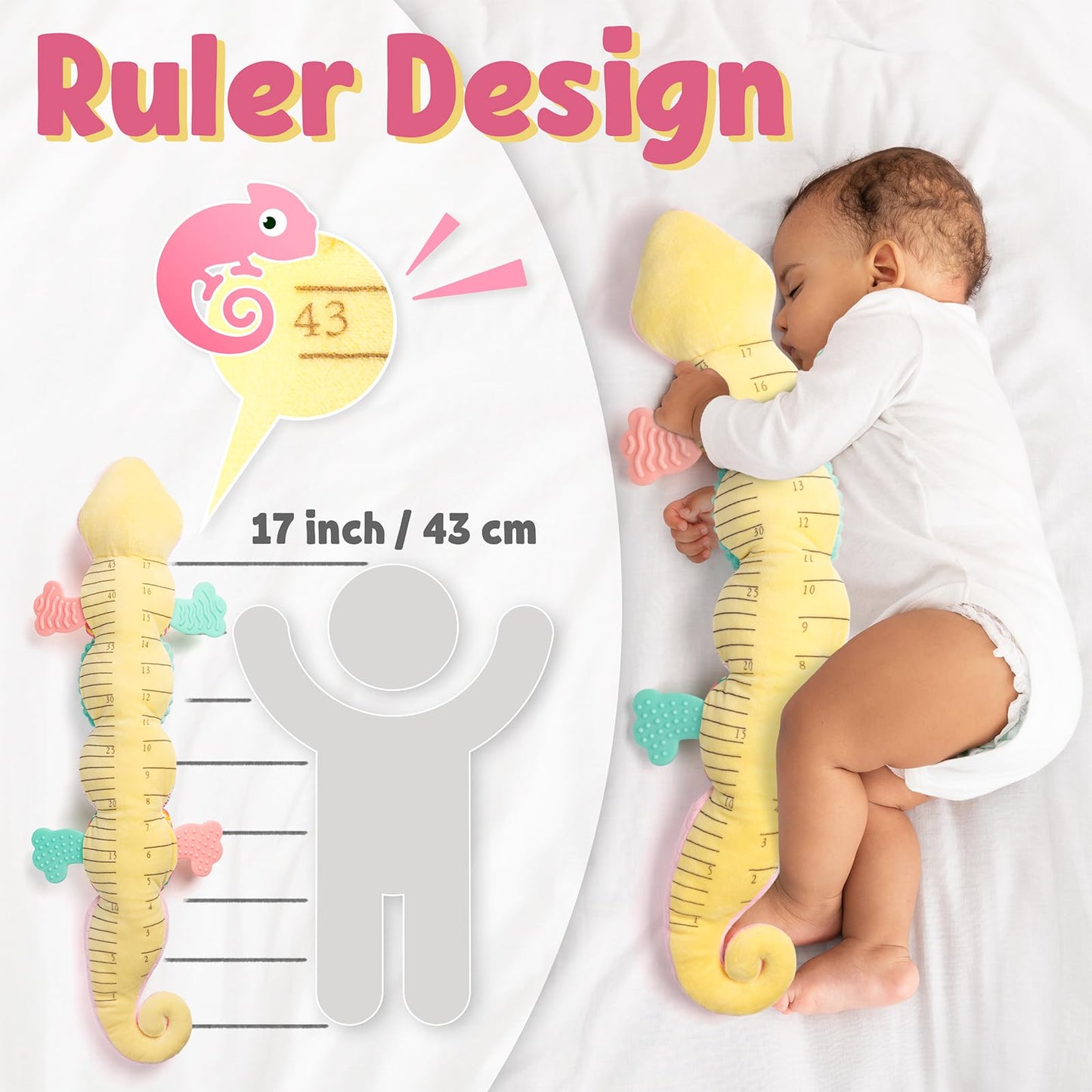 LIGHTDESIRE Baby Toys Musical Dinosaur,Infant Stuffed Animal Toys with Crinkle and Rattles,Soft Sensory Toys with Textures for T