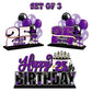 Lingteer Happy 25Th Birthday Purple Acrylic Table Topper Centerpieces Set - Cheers To 25 Years Old Birthday 25Th Bday Party Gift Decorations.