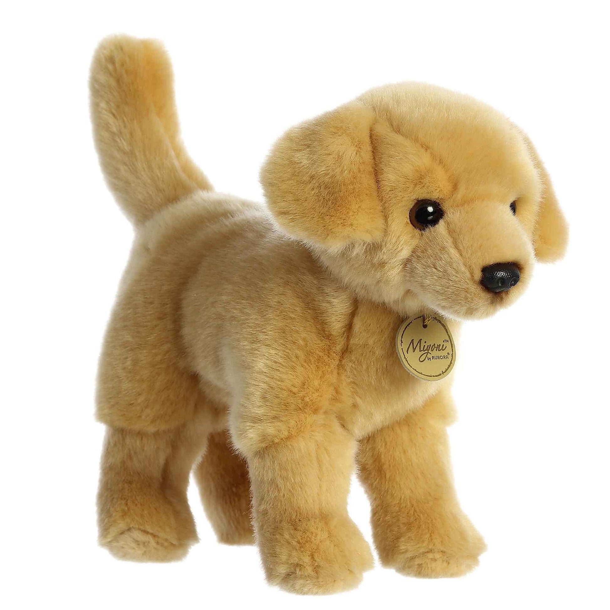 Aurora® Realistic Miyoni® Yellow Labrador Stuffed Animal - Lifelike Detail - Cherished Companionship - Brown 10 Inches