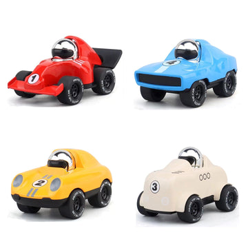 Elementoy 4-Pack Alloy Press and Go Toy Cars, Die-cast Collectible Model Race Cars, Birthday Christmas Holiday Party Gift for Ki