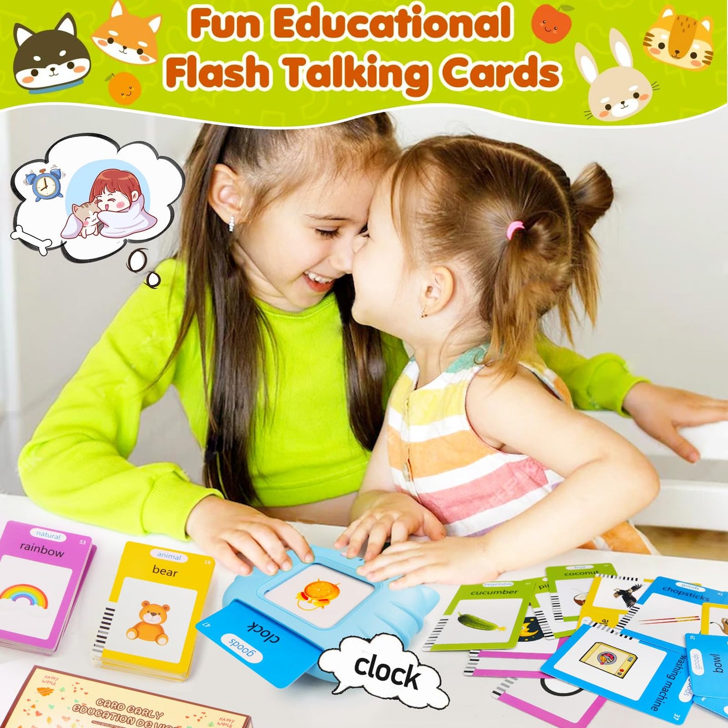 Talking Flash Cards For Toddlers 1-3 Years Old, 224 Sight Words, Autism Sensory Toys For Autistic Children,Learning Montessori Toys, Educational Preschool Gifts For Kids Ages 1 2 3 4 5 6
