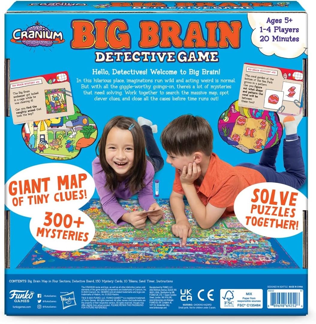 Funko Cranium Big Brain Detective Game For 1-4 Players Ages 5 And Up