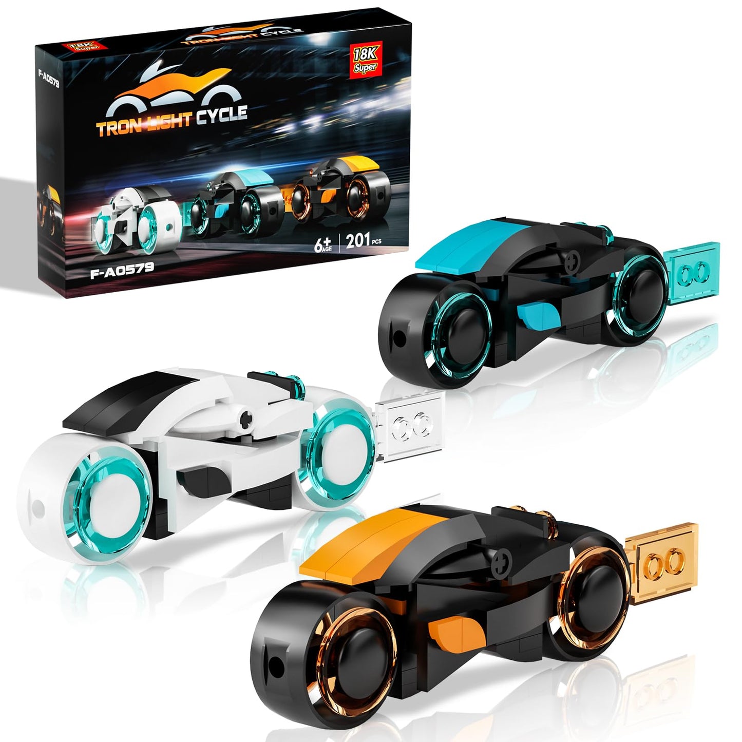 Aobiksey Tron Legacy Building Set, Tron Light Cycle Collectible Toy Motorcycle Building Block Set Toy For Tron Fans And Kids Age