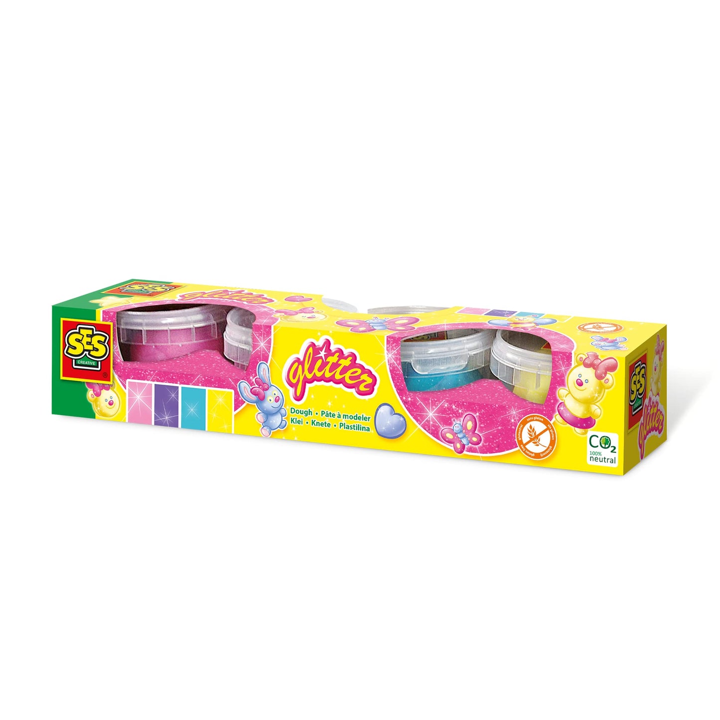 SES Creative 4 Pk Super Clay Glitter-Assorted Colors Arts and Crafts