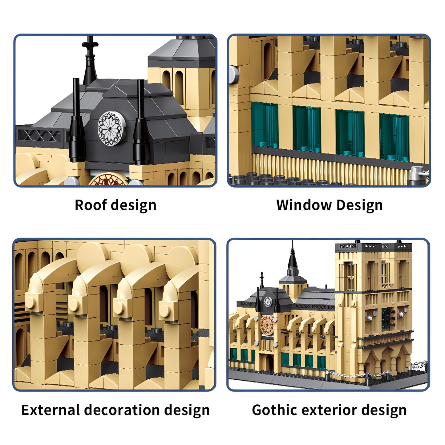 CSNRHG Notre-Dame de Paris Cathedral World Famous Architectural Model Building Blocks Set 1382 Pieces Puzzle Toys Gifts for Kid and mature-themed