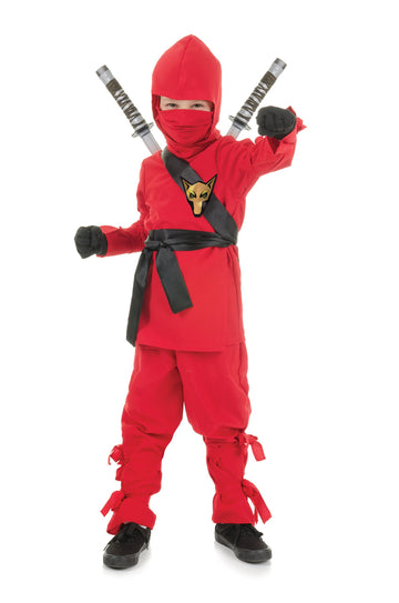 Underwraps Costumes Big Boy'S Children'S Red Ninja Costume, Large 10-12 Childrens Costume, Red, Large