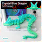 Rwsefk 30 In 3D Printed Dragon, 30Inch Dragon,3D Dragon Toy,Large Dragon Present,Ariculated Crystal Dragon (Gradient Blue-Green,