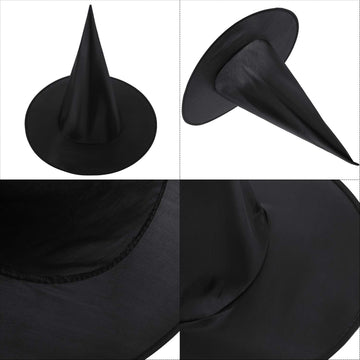 2 Packs Halloween Witch Hats Witch Costume Accessory for Halloween Party, Black