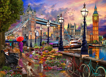 Vermont Christmas Company 1000 Piece Jigsaw Puzzle - London Promenade - Copper Material