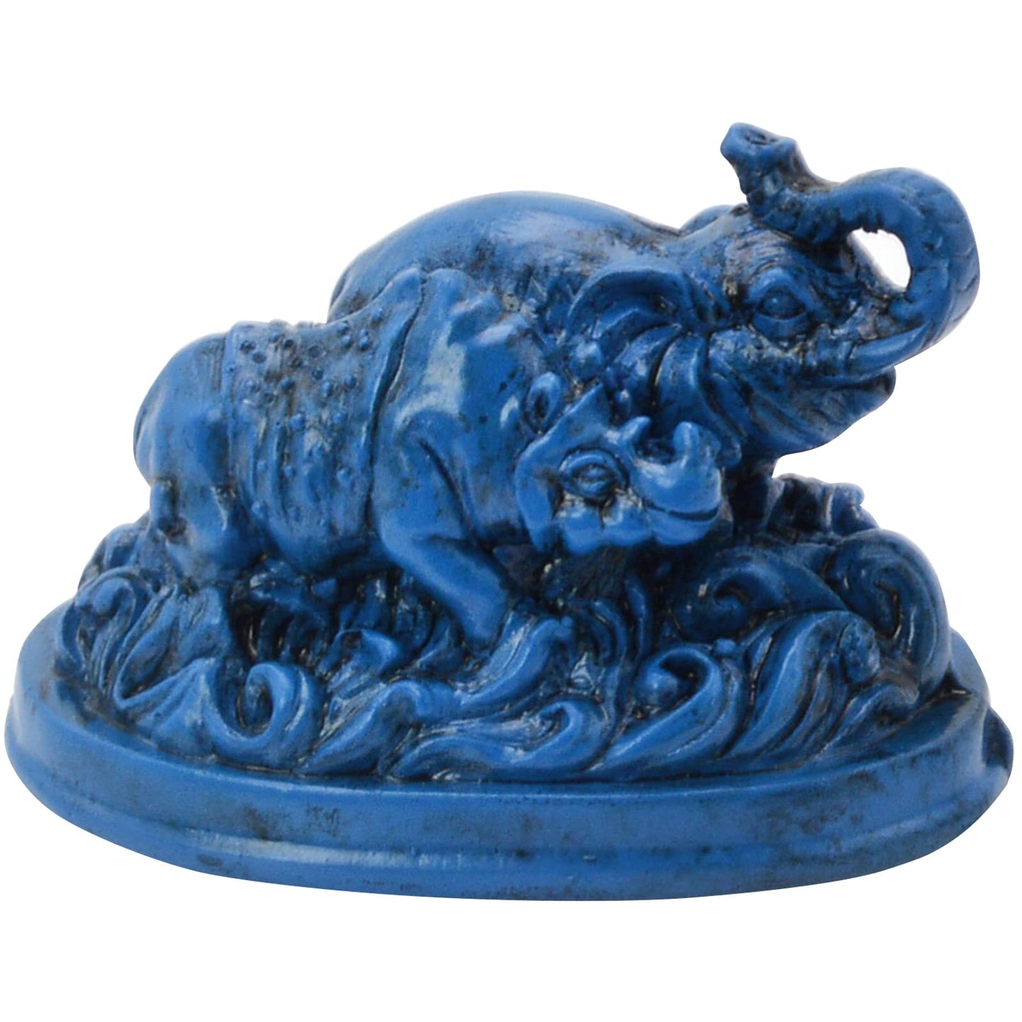Feng Shui Blue Elephant And Rhinoceros For Protection + Free Red String Bracelet C1008