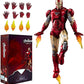 Uxouyic Ir?Nman Movie Series - Collectible Ir?Nman Action Figure Metal Painting 20 Joints Movable Model Toys (7 Inches) (Mark 6)