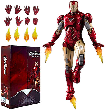 Uxouyic Ir?Nman Movie Series - Collectible Ir?Nman Action Figure Metal Painting 20 Joints Movable Model Toys (7 Inches) (Mark 6)