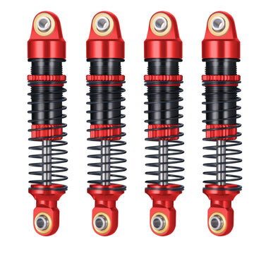 RCLIONS 1/18th RC Shocks Adjustable Absorber Damper for TRX4M 1:18th RC Crawler Car Upgrades (Red)