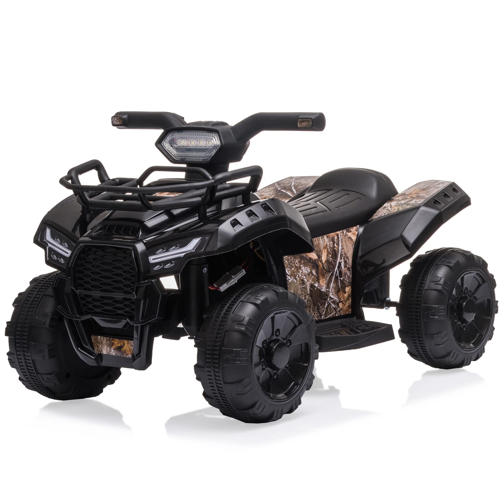 6V Electric Kids Atv Quad With Headlights, Mp3, Usb - For 18-36 Month Boys And Girls